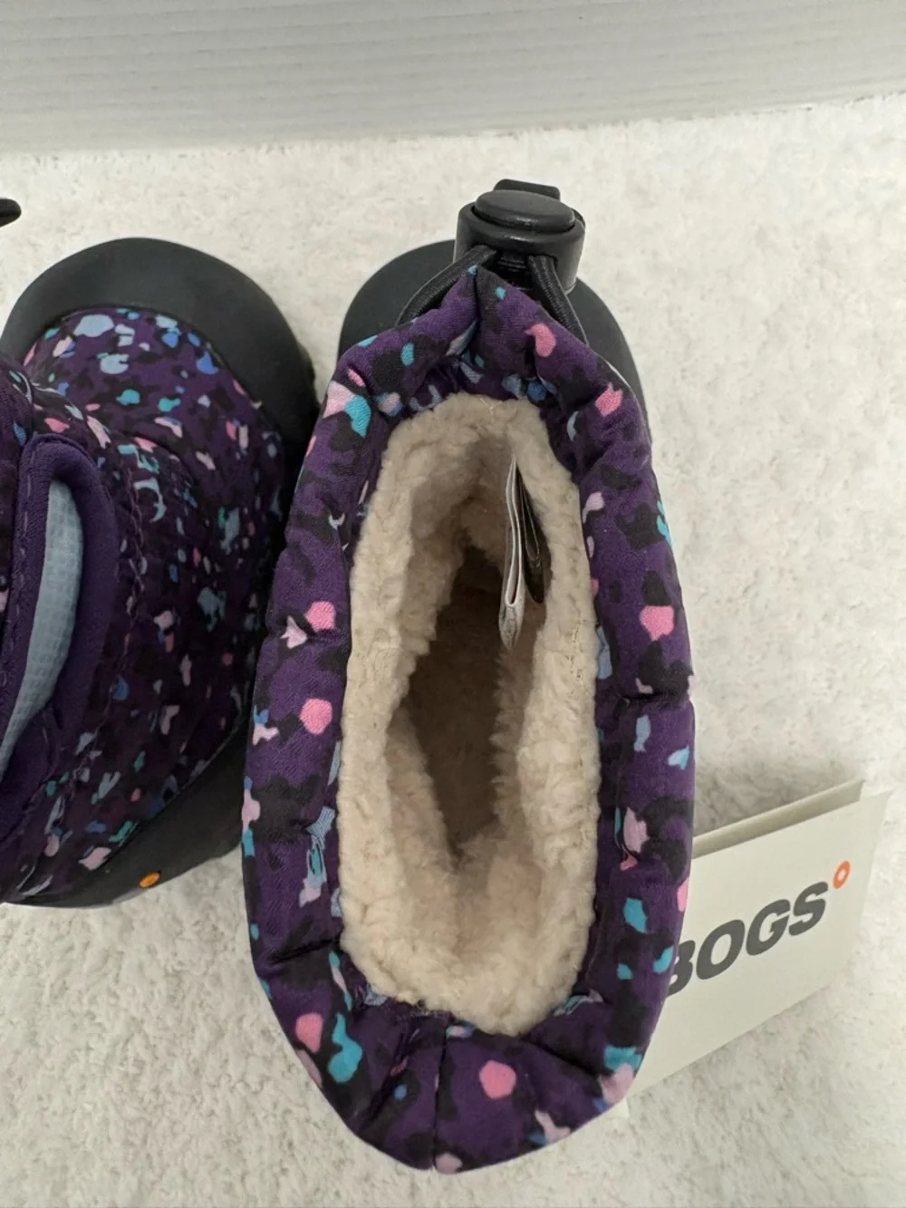 BOGS B-MOC SNOW BOOTS LITTLE TEXTURES PURPLE INFANT SIZE 4 NWT